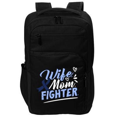 Wife Mom Fighter Colon Cancer Awareness Ribbon Survivor Cute Gift Impact Tech Backpack