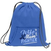 Wife Mom Fighter Colon Cancer Awareness Ribbon Survivor Cute Gift Sweatshirt Cinch Pack Bag