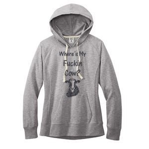 WhereS My Fucking Cow Funny Farmer Women's Fleece Hoodie