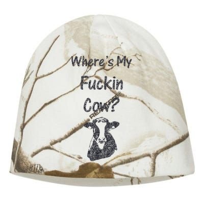 WhereS My Fucking Cow Funny Farmer Kati - Camo Knit Beanie