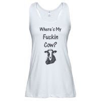 WhereS My Fucking Cow Funny Farmer Ladies Essential Flowy Tank