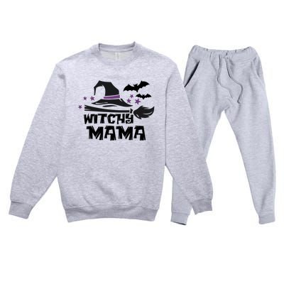 Witchy Mama Funny Halloween Witch Mom Spooky Cute Gift Premium Crewneck Sweatsuit Set