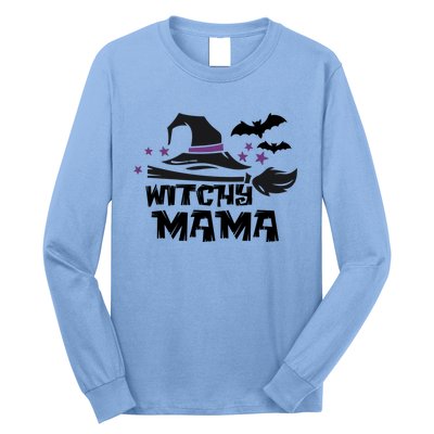 Witchy Mama Funny Halloween Witch Mom Spooky Cute Gift Long Sleeve Shirt