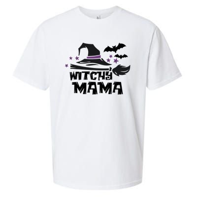 Witchy Mama Funny Halloween Witch Mom Spooky Cute Gift Sueded Cloud Jersey T-Shirt