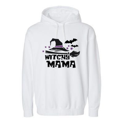 Witchy Mama Funny Halloween Witch Mom Spooky Cute Gift Garment-Dyed Fleece Hoodie