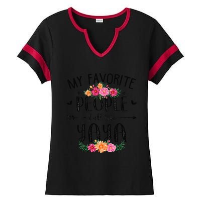 Womens My Favorite People Call Me Yaya Mother's Day Gift Ladies Halftime Notch Neck Tee