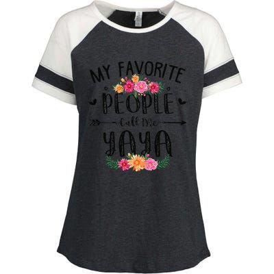 Womens My Favorite People Call Me Yaya Mother's Day Gift Enza Ladies Jersey Colorblock Tee