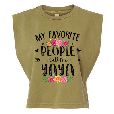 Womens My Favorite People Call Me Yaya Mother's Day Gift Garment-Dyed Women's Muscle Tee