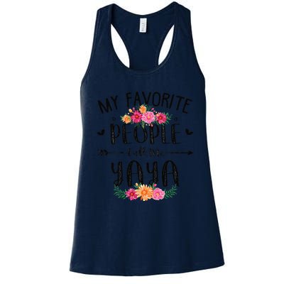 Womens My Favorite People Call Me Yaya Mother's Day Gift Women's Racerback Tank