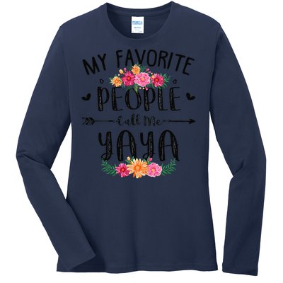 Womens My Favorite People Call Me Yaya Mother's Day Gift Ladies Long Sleeve Shirt