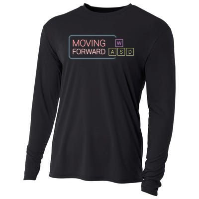 Wasd Moving Forward Retro Pc Gaming Inspirational Cooling Performance Long Sleeve Crew