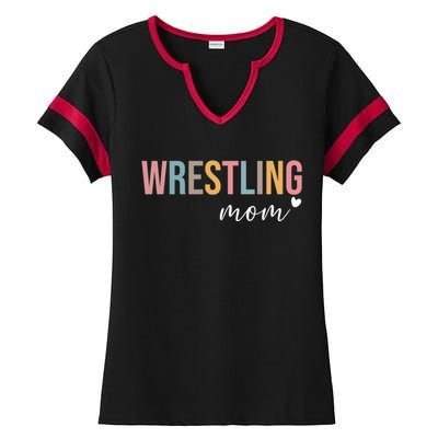 Wrestling Mom Gift Ladies Halftime Notch Neck Tee