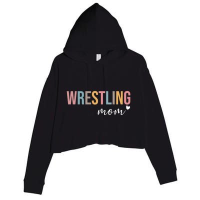 Wrestling Mom Gift Crop Fleece Hoodie