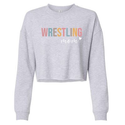 Wrestling Mom Gift Cropped Pullover Crew