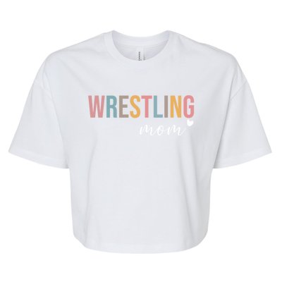 Wrestling Mom Gift Bella+Canvas Jersey Crop Tee