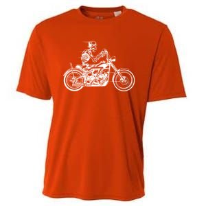 Wo Motorcycle Great Gift Motif Biker Funny Gift Road Trip Freedom Skull Gift Cooling Performance Crew T-Shirt