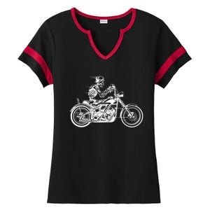 Wo Motorcycle Great Gift Motif Biker Funny Gift Road Trip Freedom Skull Gift Ladies Halftime Notch Neck Tee