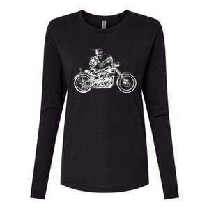 Wo Motorcycle Great Gift Motif Biker Funny Gift Road Trip Freedom Skull Gift Womens Cotton Relaxed Long Sleeve T-Shirt