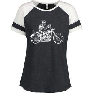 Wo Motorcycle Great Gift Motif Biker Funny Gift Road Trip Freedom Skull Gift Enza Ladies Jersey Colorblock Tee