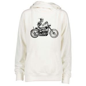 Wo Motorcycle Great Gift Motif Biker Funny Gift Road Trip Freedom Skull Gift Womens Funnel Neck Pullover Hood