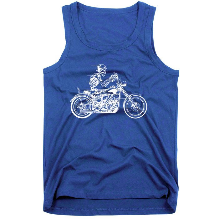 Wo Motorcycle Great Gift Motif Biker Funny Gift Road Trip Freedom Skull Gift Tank Top