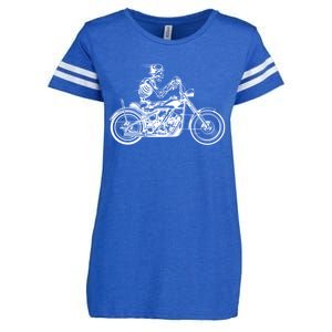 Wo Motorcycle Great Gift Motif Biker Funny Gift Road Trip Freedom Skull Gift Enza Ladies Jersey Football T-Shirt