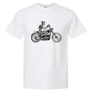 Wo Motorcycle Great Gift Motif Biker Funny Gift Road Trip Freedom Skull Gift Garment-Dyed Heavyweight T-Shirt