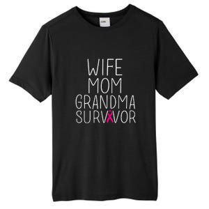 Wife Mom Grandma Survivor Pink Ribbon Breast Cancer Gift Tall Fusion ChromaSoft Performance T-Shirt