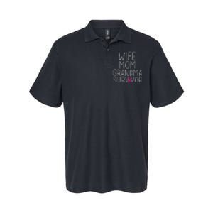 Wife Mom Grandma Survivor Pink Ribbon Breast Cancer Gift Softstyle Adult Sport Polo