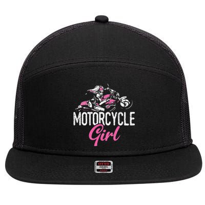 Womens Motorcycle Girl Bike Motor Motorcycle 7 Panel Mesh Trucker Snapback Hat