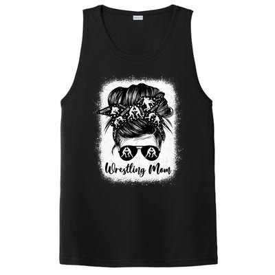 Wrestling Mom Gift Messy Bun Wrestle Wrestler MotherS Day Cool Gift PosiCharge Competitor Tank