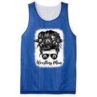 Wrestling Mom Gift Messy Bun Wrestle Wrestler MotherS Day Cool Gift Mesh Reversible Basketball Jersey Tank