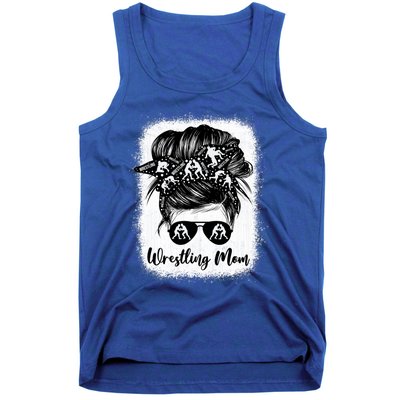 Wrestling Mom Gift Messy Bun Wrestle Wrestler MotherS Day Cool Gift Tank Top