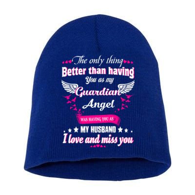 Wifes Moms Grandmas Lost Husband Dad Grandpa Guardian Angel Gift Short Acrylic Beanie