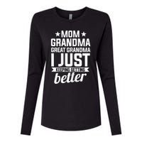 Womens Mom Grandma Great Grandma Mother Womens Cotton Relaxed Long Sleeve T-Shirt