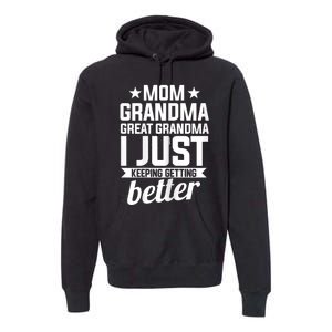 Womens Mom Grandma Great Grandma Mother Premium Hoodie