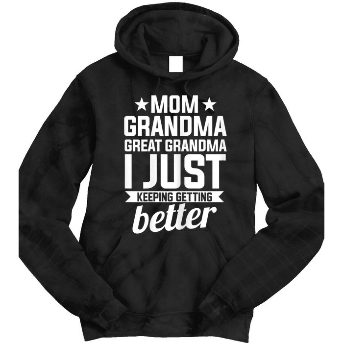 Womens Mom Grandma Great Grandma Mother Tie Dye Hoodie