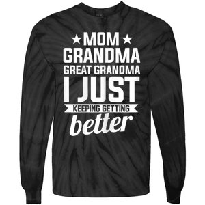 Womens Mom Grandma Great Grandma Mother Tie-Dye Long Sleeve Shirt