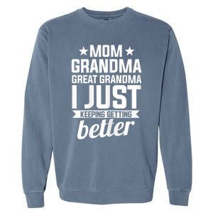 Womens Mom Grandma Great Grandma Mother Garment-Dyed Sweatshirt