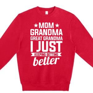 Womens Mom Grandma Great Grandma Mother Premium Crewneck Sweatshirt