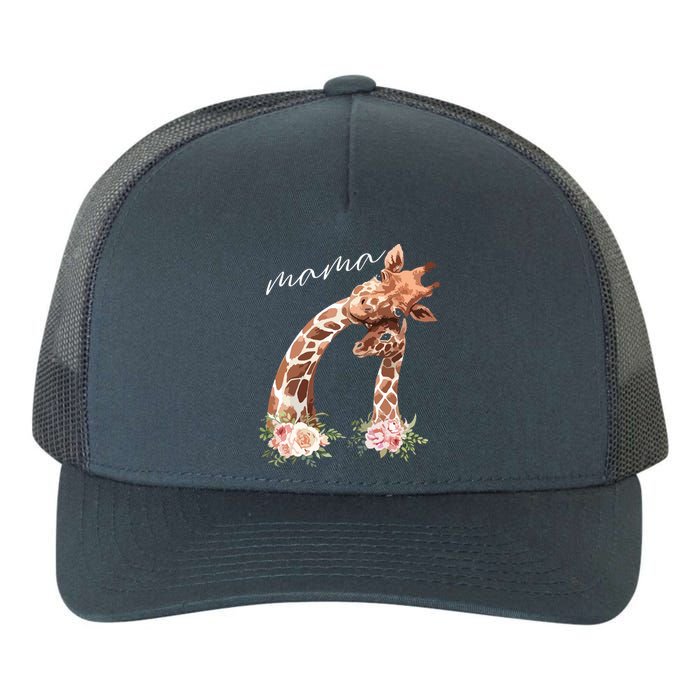 Womens Mama Giraffe Shirts New Mom Mommy Gift For Mothers Day Yupoong Adult 5-Panel Trucker Hat