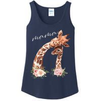 Womens Mama Giraffe Shirts New Mom Mommy Gift For Mothers Day Ladies Essential Tank