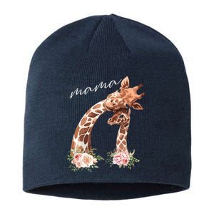 Womens Mama Giraffe Shirts New Mom Mommy Gift For Mothers Day Sustainable Beanie