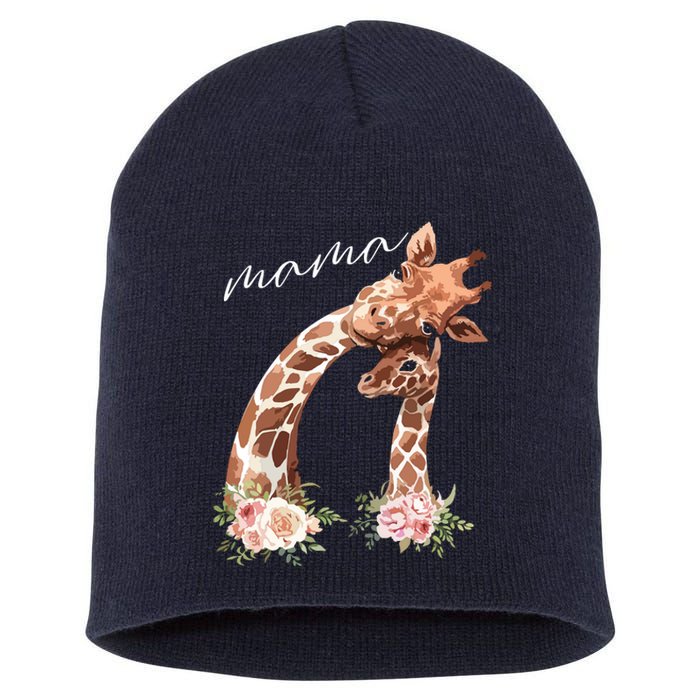 Womens Mama Giraffe Shirts New Mom Mommy Gift For Mothers Day Short Acrylic Beanie