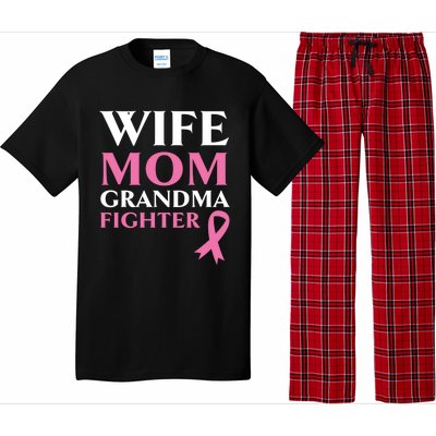 Wife Mom Grandma Fighter Breast Cancer Warrior Cool Gift Pajama Set