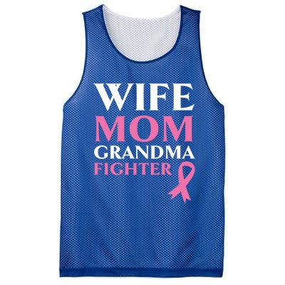 Wife Mom Grandma Fighter Breast Cancer Warrior Cool Gift Mesh Reversible Basketball Jersey Tank