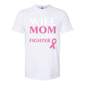 Wife Mom Grandma Fighter Breast Cancer Warrior Cool Gift Softstyle CVC T-Shirt