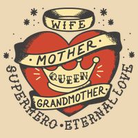 Wife Mother Grandmother Queen Heart Gift Drawstring Bag