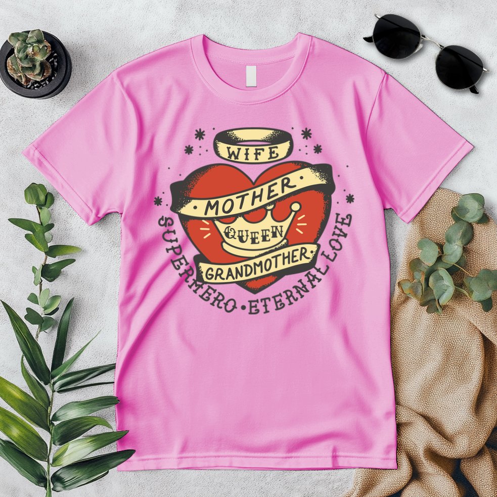 Wife Mother Grandmother Queen Heart Gift Premium T-Shirt