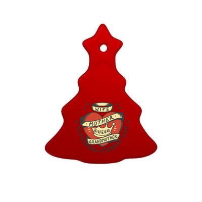 Wife Mother Grandmother Queen Heart Gift Ceramic Tree Ornament